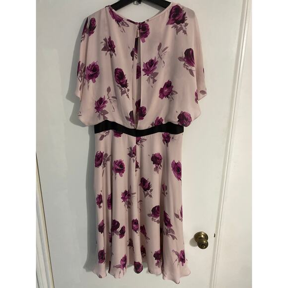 Kate Spade New York encore rose women’s midi dress size 12 pink floral silk - Picture 5 of 9